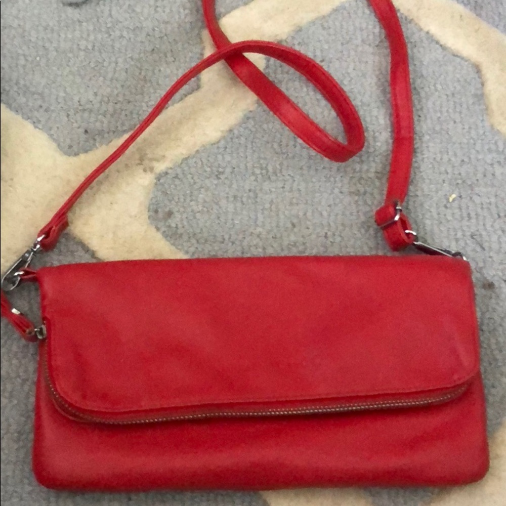 Red clutch/ crossbody purse